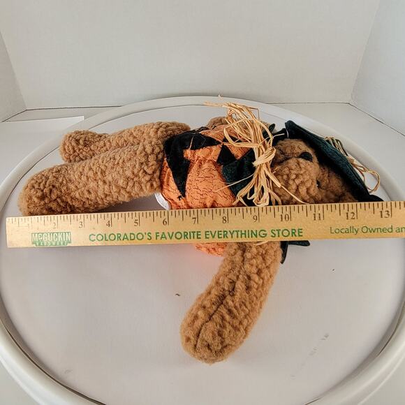 Jo-Ann Stores 1999 Halloween Pumpkin Teddy Bear 12" Plush Witch Hat Collectible - Picture 3 of 15